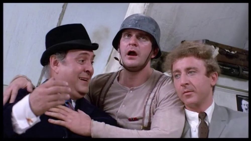In a scene from The Producers, Franz tells Max and Leo about his play, explaining that Hitler was misunderstood as well as a terrific dancer.