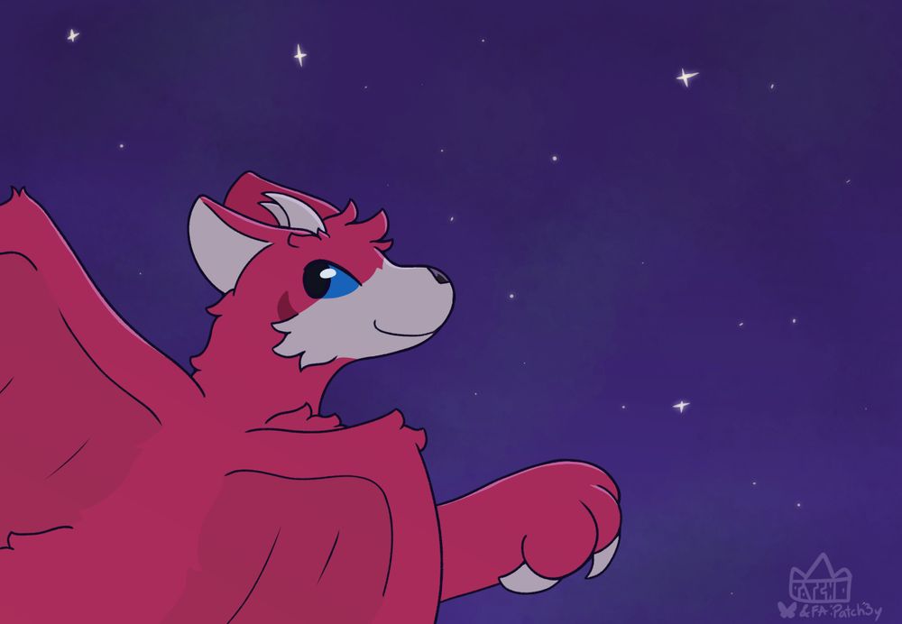 Dragon Toof soaring through the night
