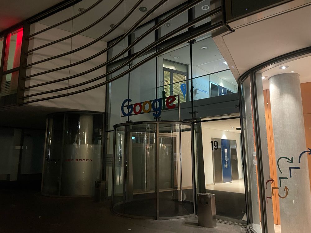 Google office entrance in Hamburg, DE
