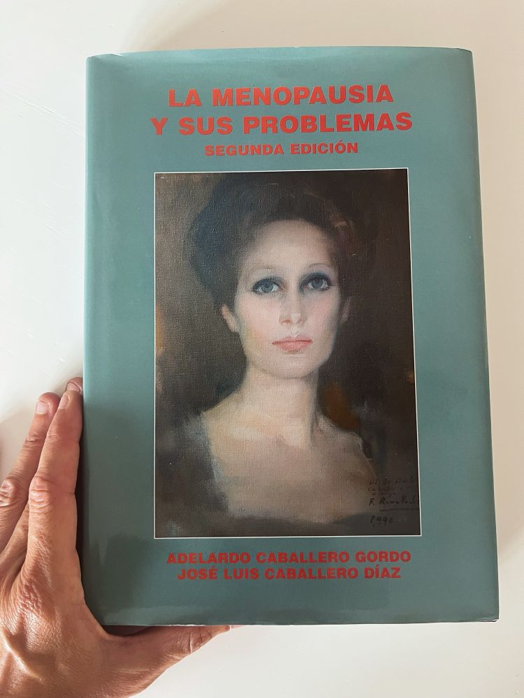 Portada del libro «La menopausia y sus problemas» escrito por dos señores, por supuesto.