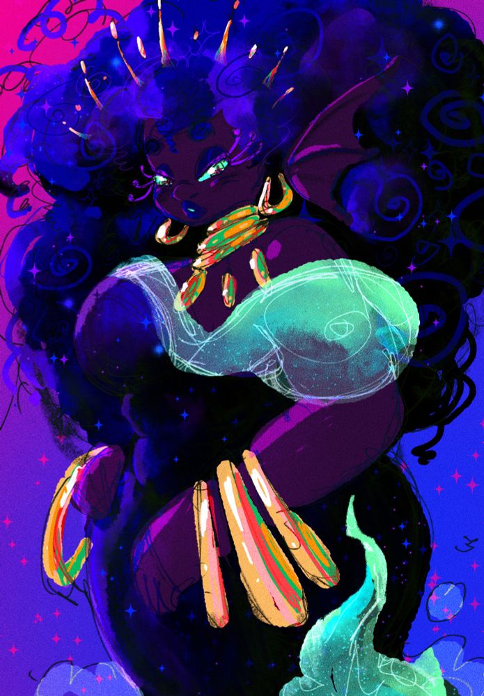 Artwork of beautiful Black Sea goddess 