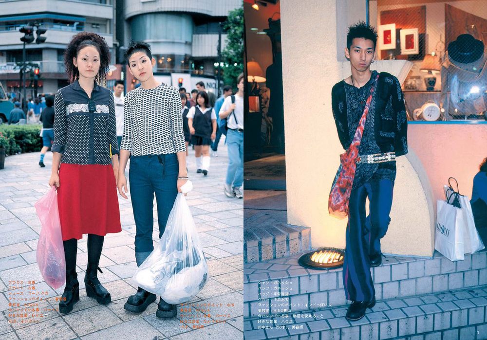 a scan from FRUiTS magazine, most likely images of fasionable people in Japan.