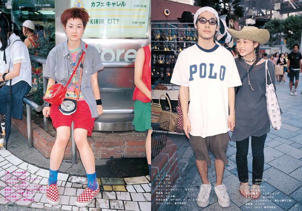 a scan from FRUiTS magazine, most likely images of fasionable people in Japan.