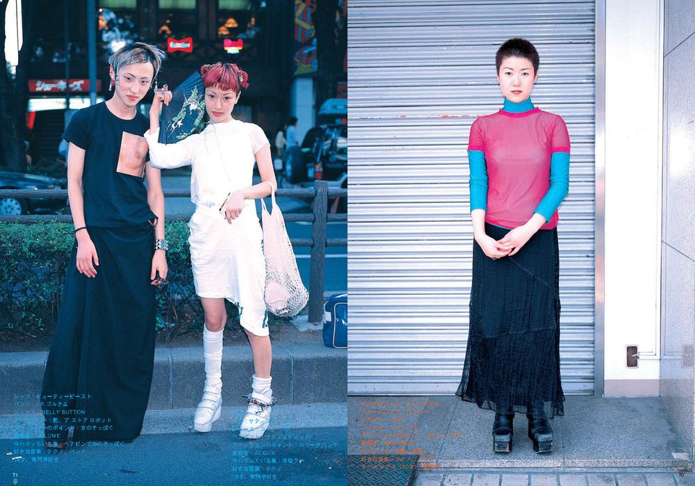 a scan from FRUiTS magazine, most likely images of fasionable people in Japan.