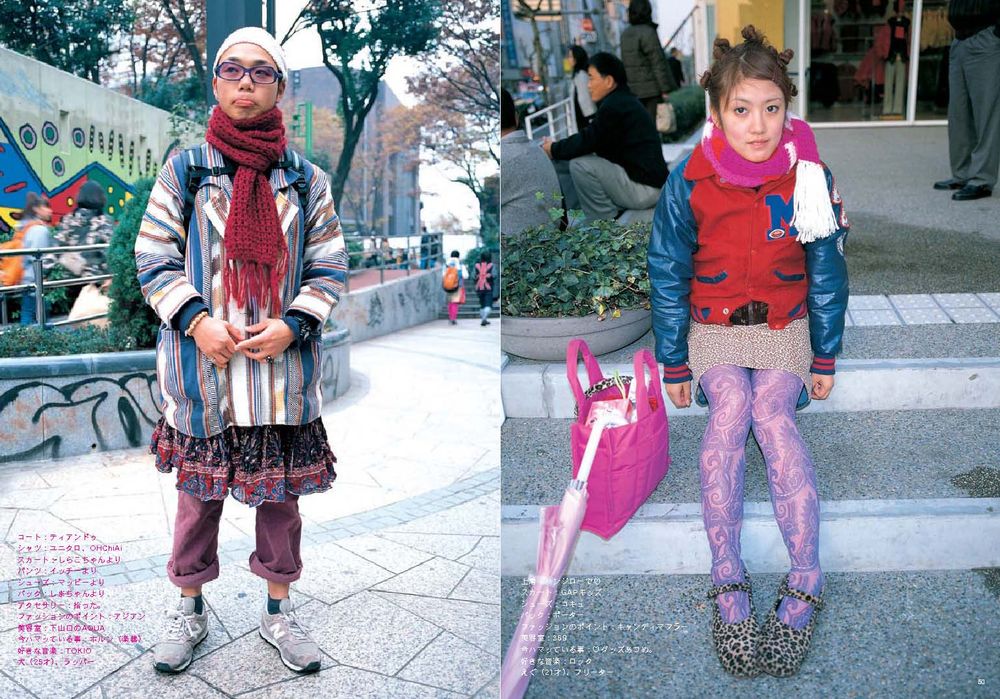 a scan from FRUiTS magazine, most likely images of fasionable people in Japan.