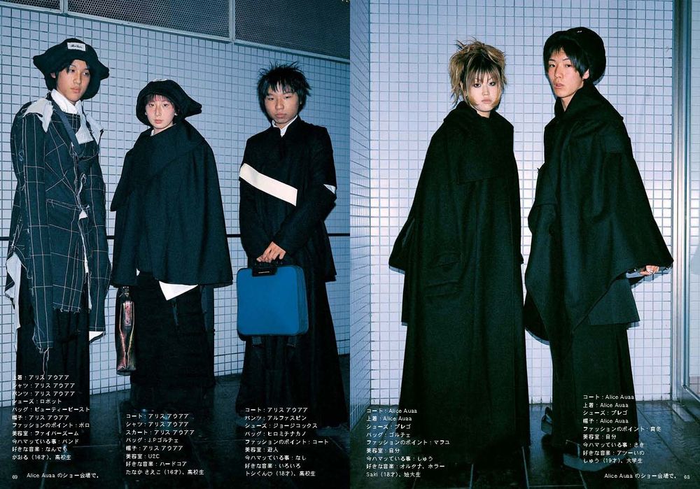a scan from FRUiTS magazine, most likely images of fasionable people in Japan.