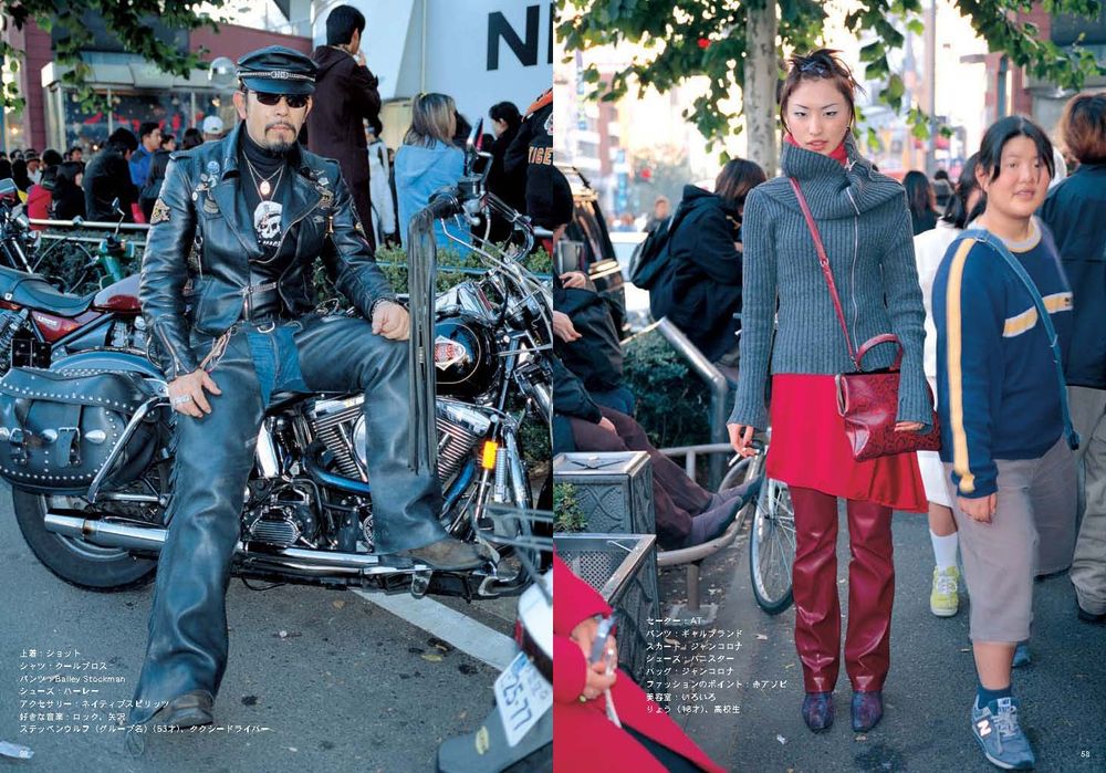 a scan from FRUiTS magazine, most likely images of fasionable people in Japan.