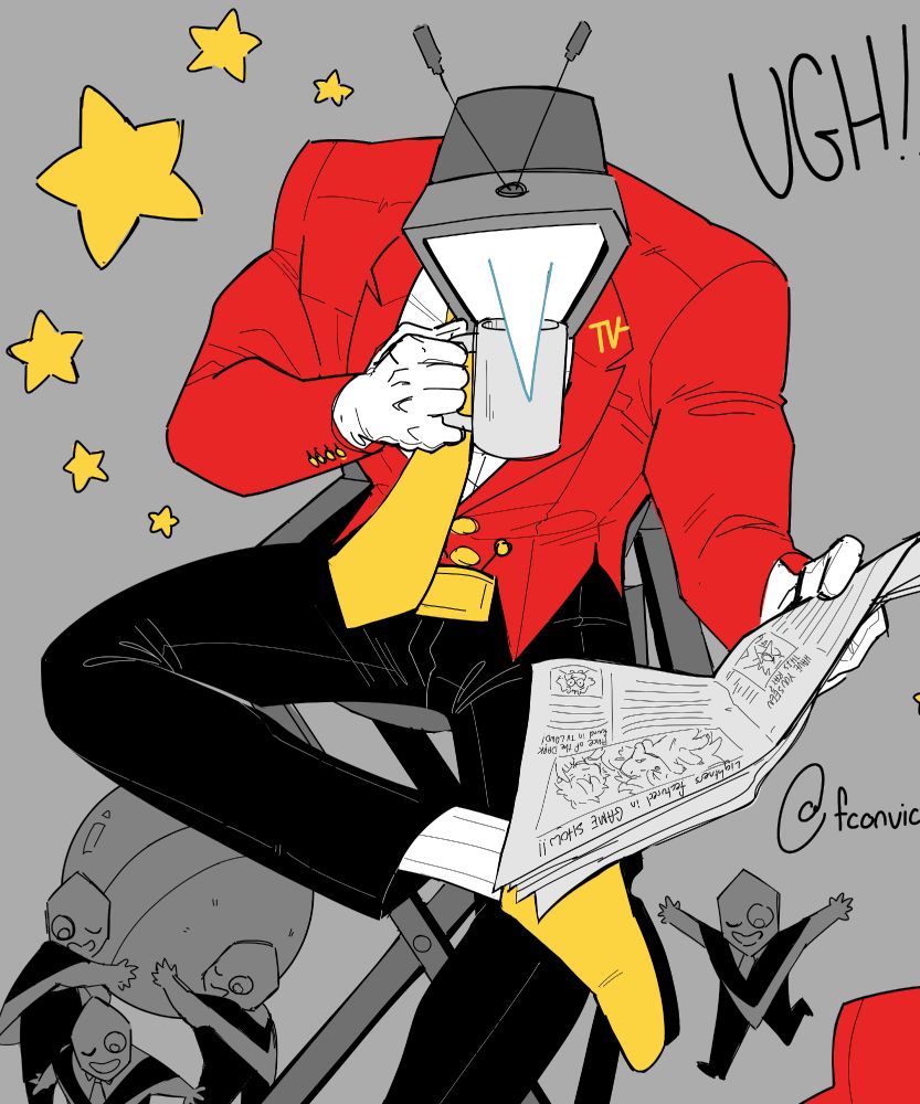 tenna taking a seat and reading the newspaper