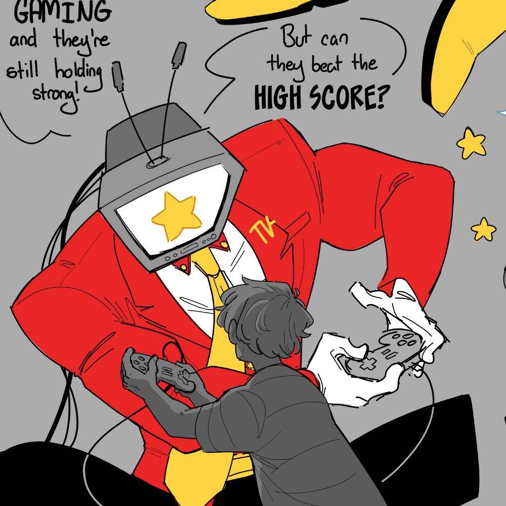mr. ant tenna and kris playing video games
