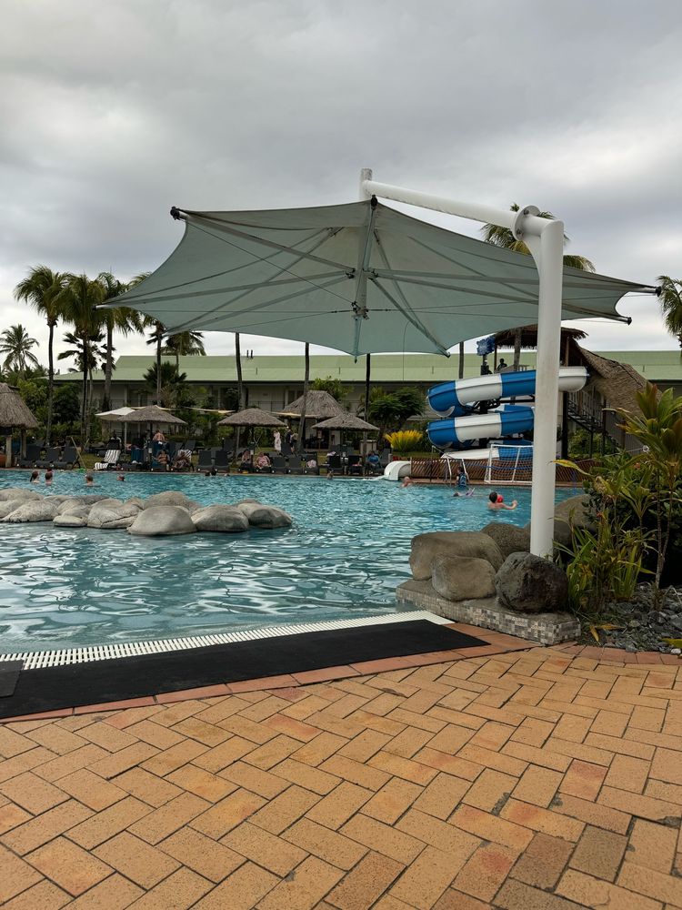 Pool view at resort in Fiji