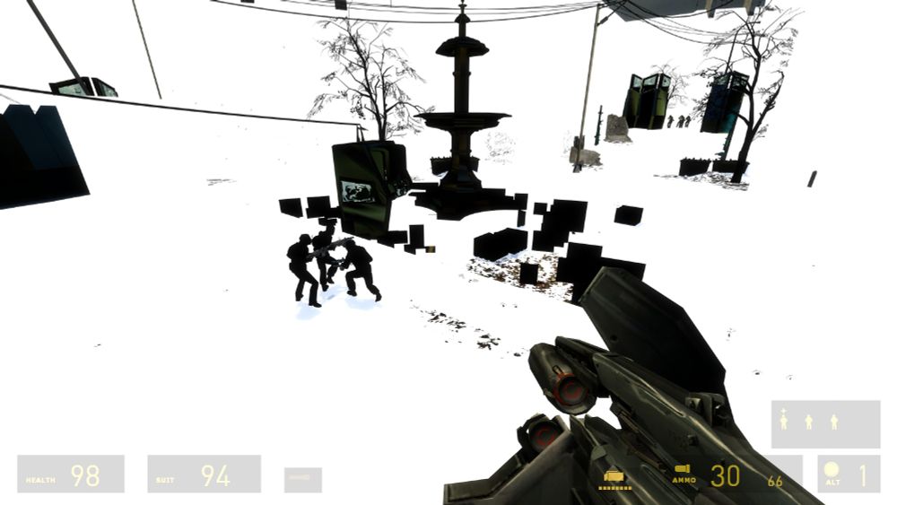 Generator in the square with the fountain.