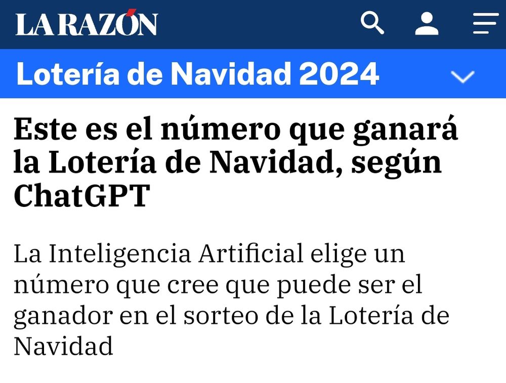 Titular: Este es el numero que ganara la loteria de navidad segun chatGPT