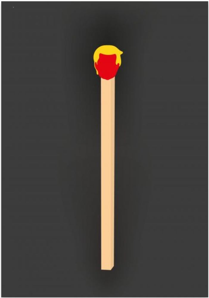 A single match. The red hat has a yellow top to look like Trump.