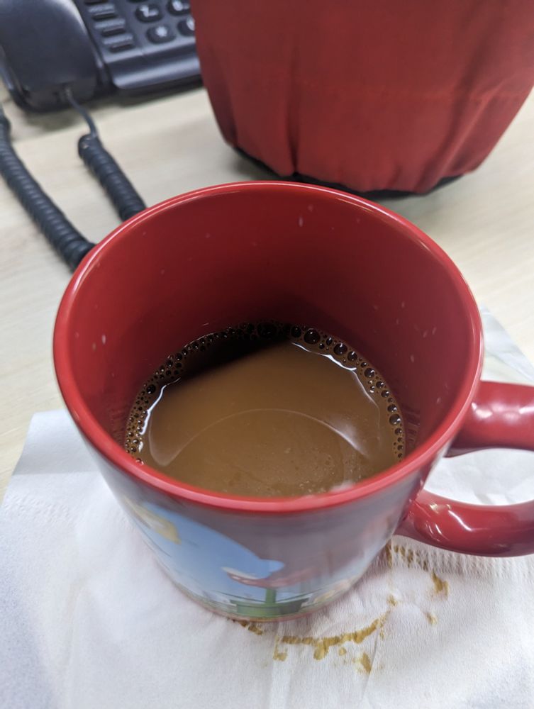 Really strong filter coffee with milk