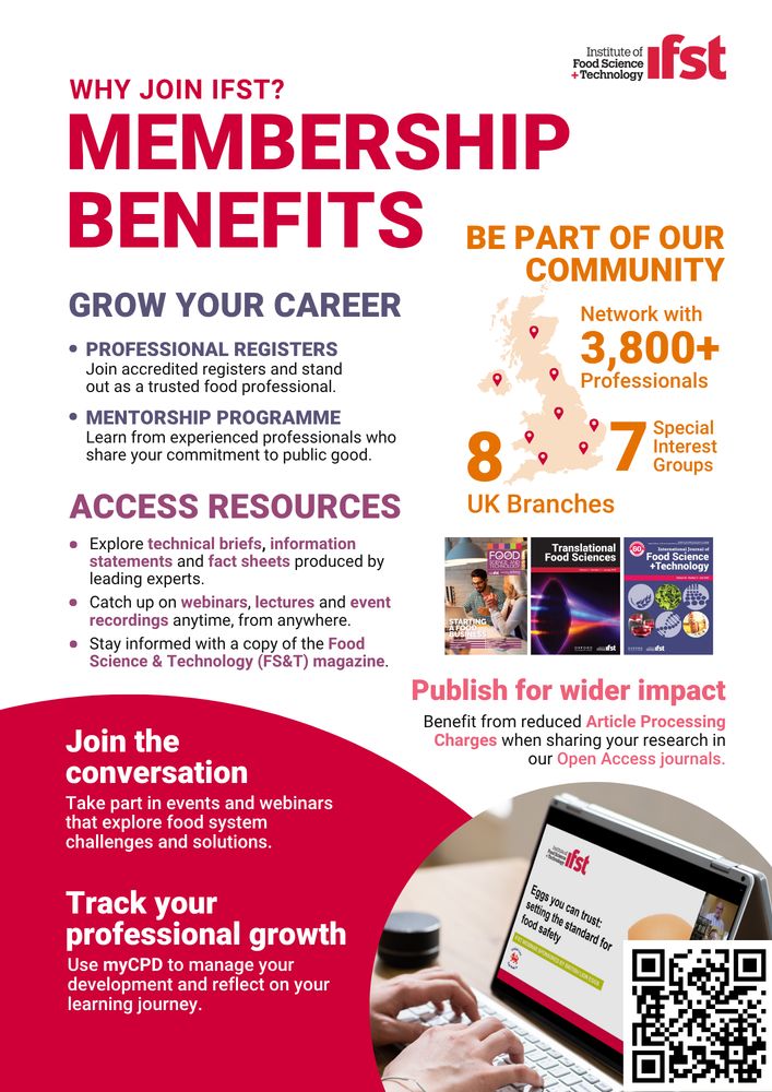 Infographic showcasing IFST membership benefits, including career growth, resource access, community networking, and professional development.