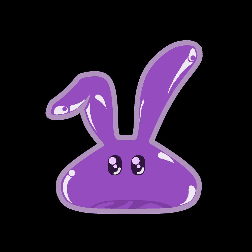 A purple bunny slime
