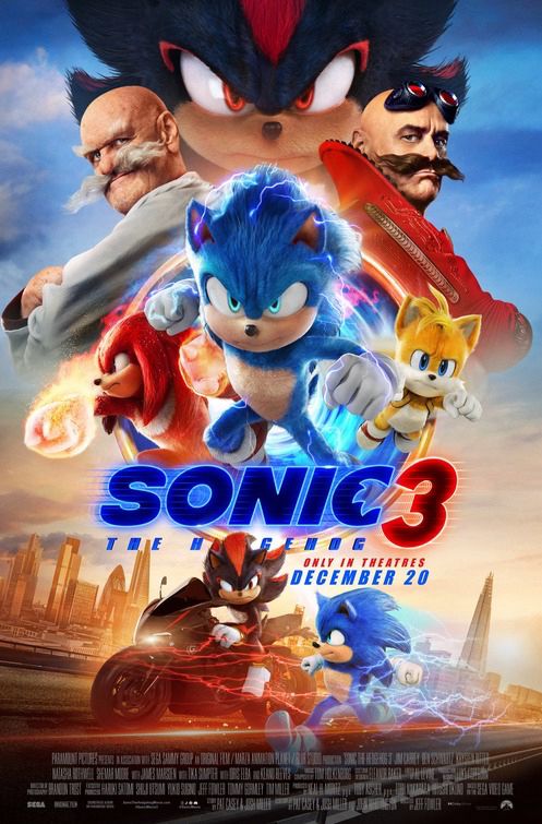 Movie poster for SONIC THE HEDGEHOG 3 (2024).