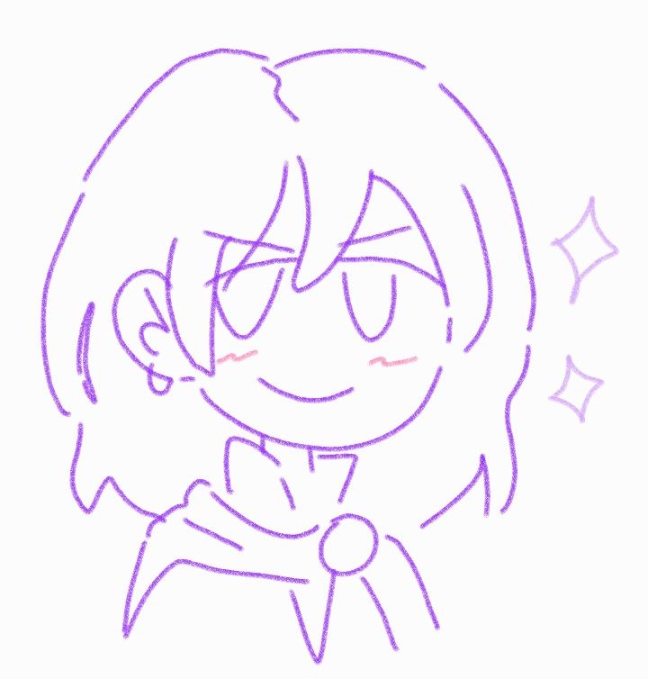Phone doodle of Balor.  He's smiling and sparkling.  Good for him!