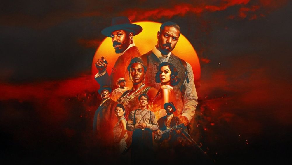 Poster for 2025 movie Sinners. Imagine a 1930s era black Western with vampires, with nine people looking incredibly awesome (and two of them are the same actor playing twins)