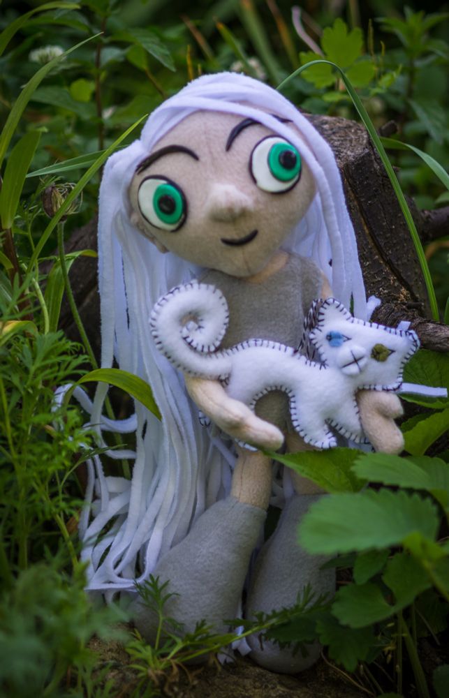 Handmade one-of-a-kind plush, inspired by Aisling from The Secret Of Kells