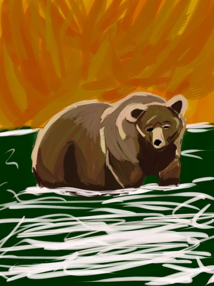 digital painting of a bear I did for my daily practice