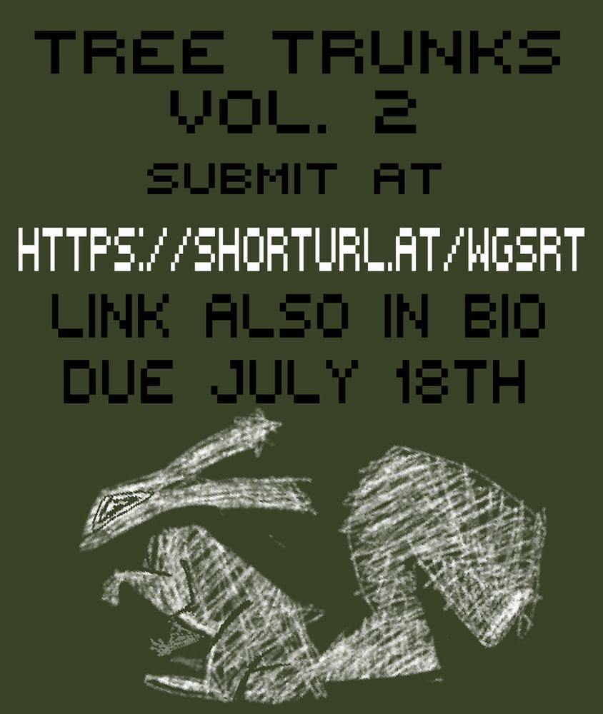 Poster to submit music for tree critters' new compilation for business fees and future artist projects. Due July 18th.

Link here: https://forms.gle/11mYqu1TLtvTynin8 
