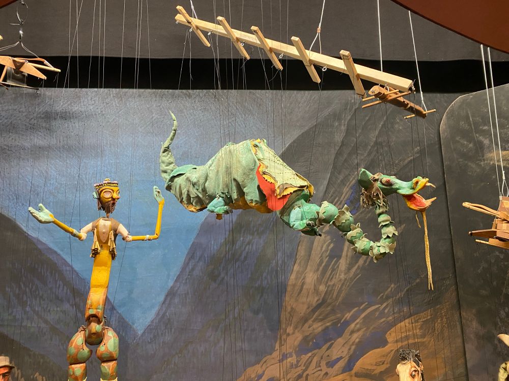 a scene recreating a play by Gustave Baumann's theatre company in Santa Fe