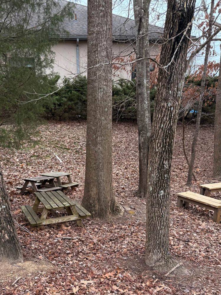 Litte picnic tables for toddlers. 