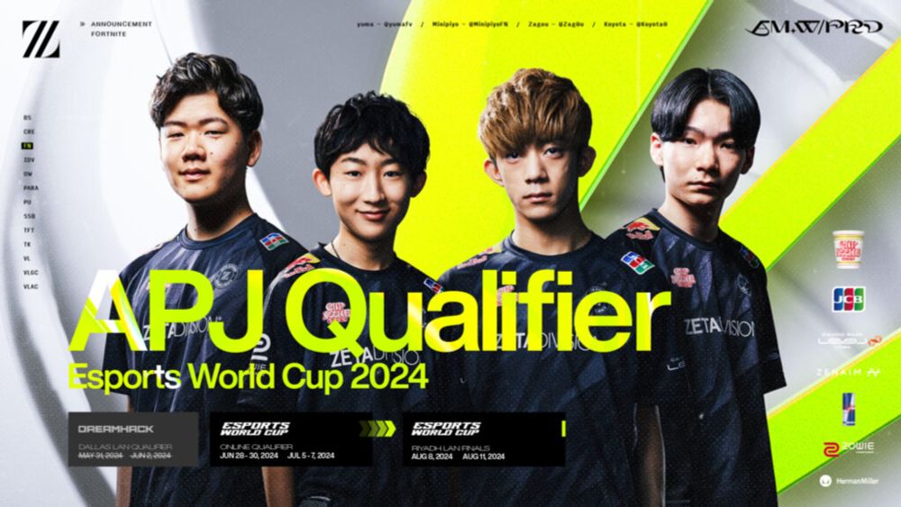 FORTNITE部門 – 『Esports World Cup 2024: APJ Qualifier』に出場｜NEWS｜ZETA DIVISION®