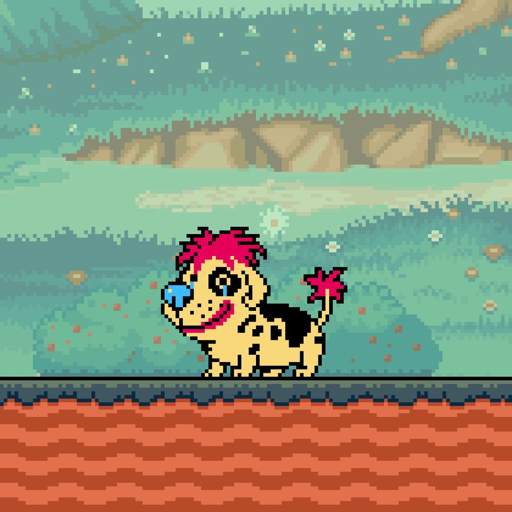 Sundae The Dog in 8bit pixelart