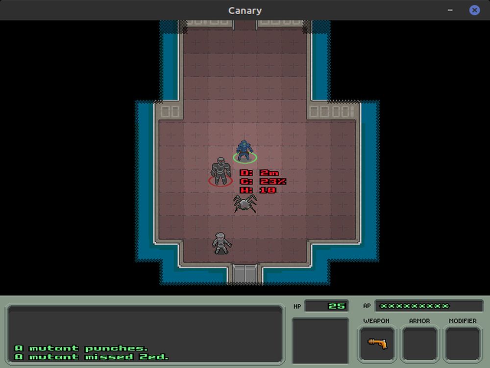 Screenshot of an encounter in my Roguelike RPG