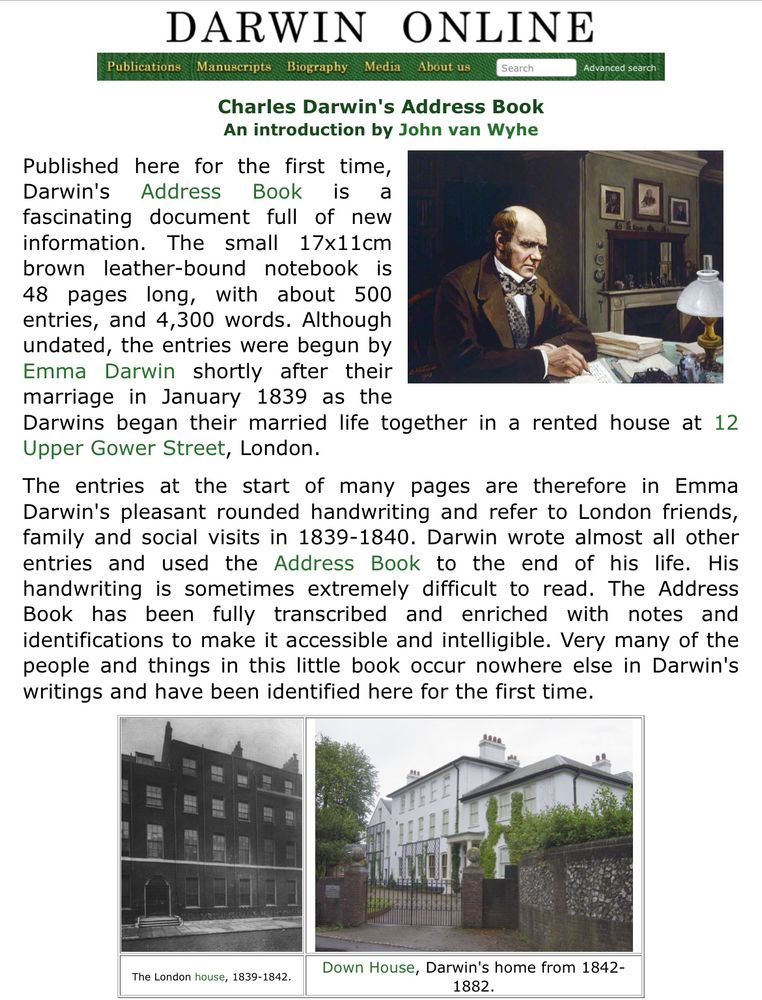 Charles Darwin’s address book 
link in post