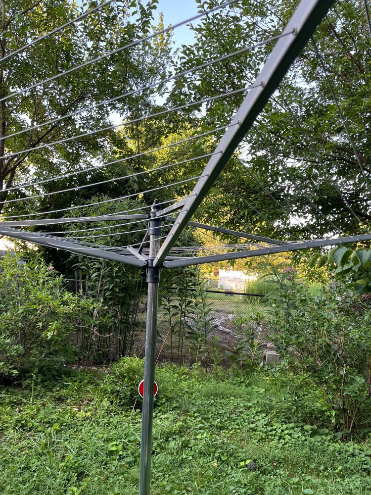 clothes dryer that hummingbird perched on