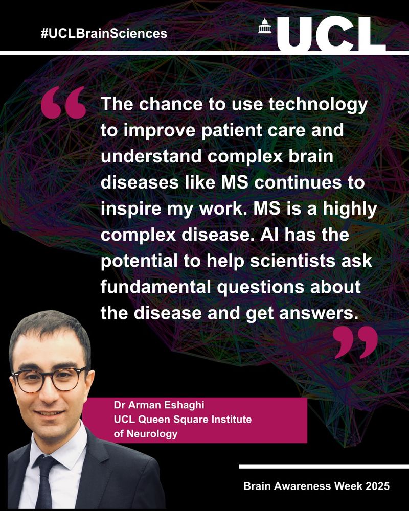 The chance to use technology to improve patient care and understand complex brain diseases like MS continues to inspire my work. MS is a highly complex disease. AI has the potential to help scientists ask fundamental questions about the disease and get answers.