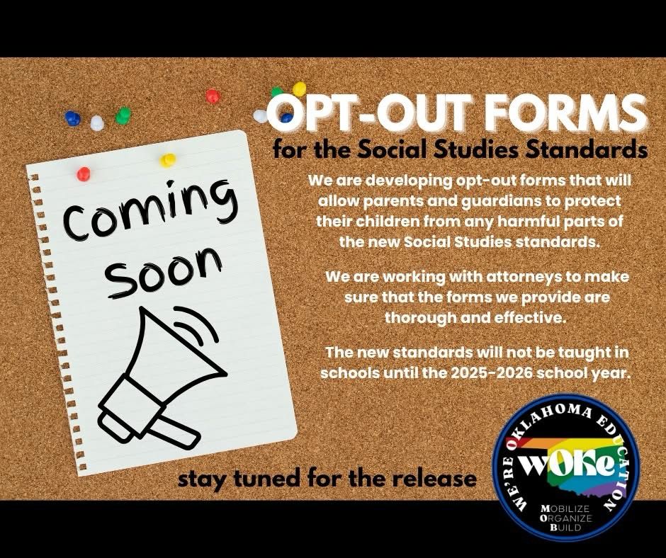 COMING SOON:
Opt-Out Forms for the new Social Studies Standards

We are developing opt-out forms that will allow parents and guardians to protect their children from any harmful parts of the new Social Studies Standards.
We are working with attorneys to make sure that the forms we provide are thorough and effective.
The new standards will not be taught in schools until the 2025-2026 school year.
Stay tuned for the release!