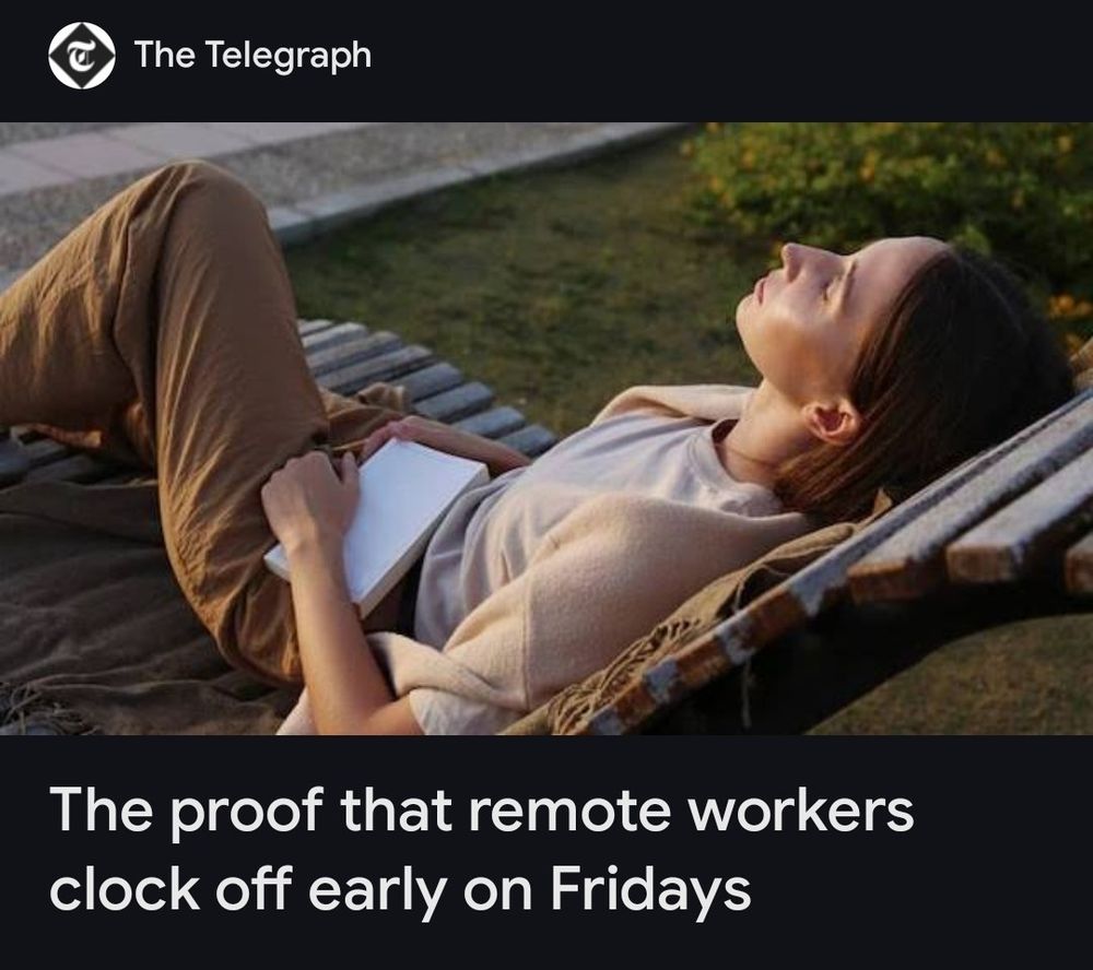 The proof that remote workers clock off early on Fridays.
