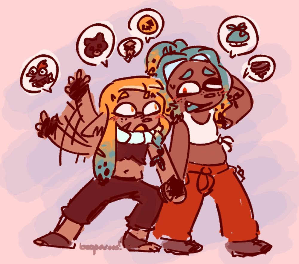 Fanart of Neo Agent 3 and Mechanic from Splatoon 3 and Splatoon Raiders