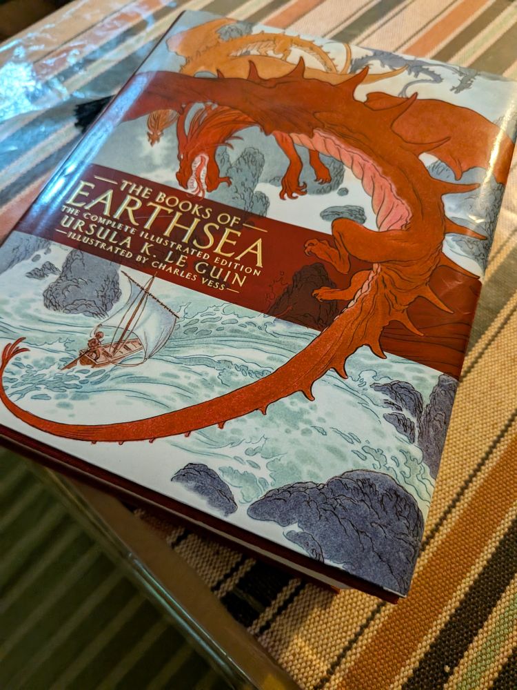 The books of Earthsea by Ursula K. Le Guin, illustrated by Charles Vess. A huge book collecting the adventures of the wizard Ged and other stories from the same world.
