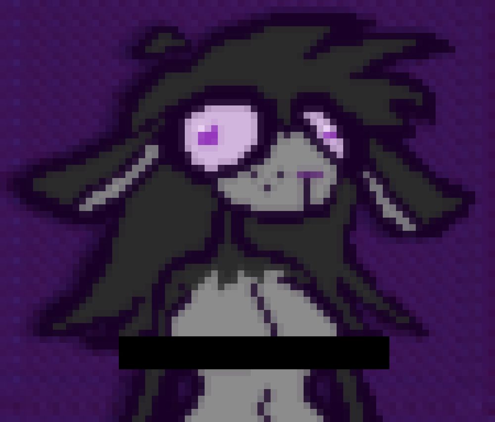 It's a grey, goofy deer with her breasts censored by a black bar.