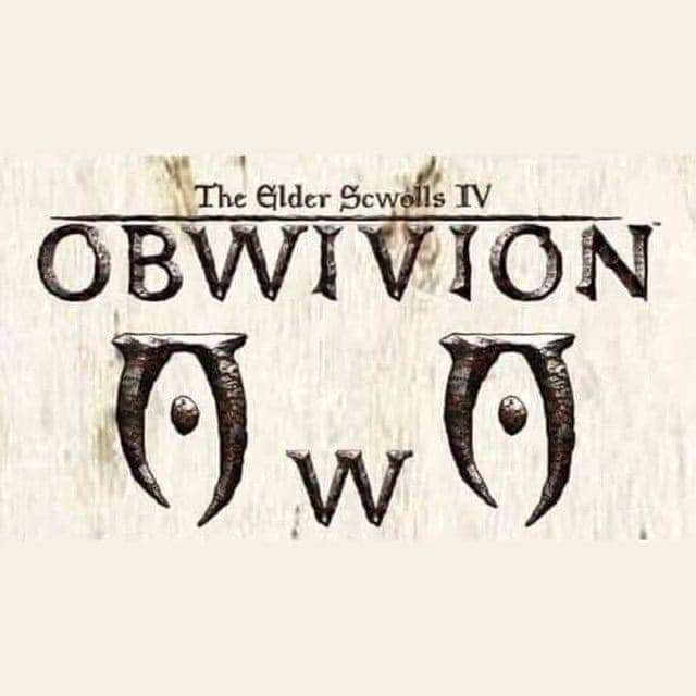 Picture of the Elders Scrolls Oblivion logo edited to be The Elder Scwolls IV Obwivion