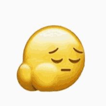 GIF of the pensive emoji with a big but bouncing 