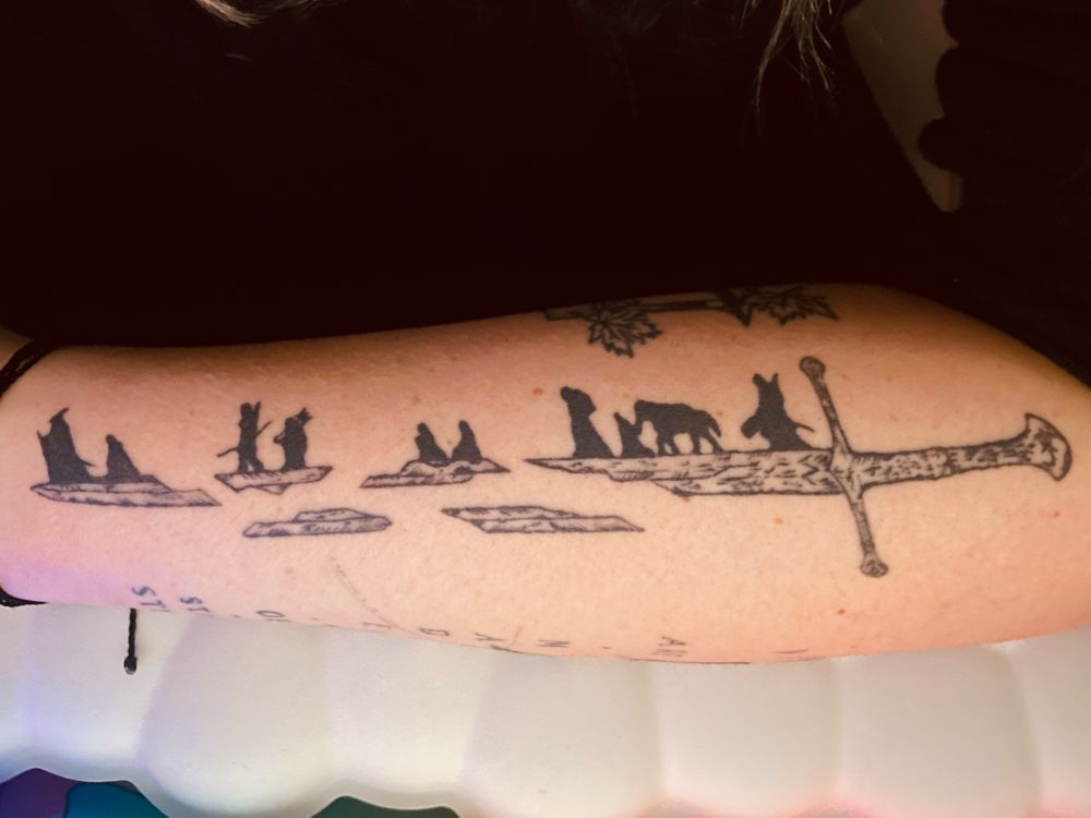 The fellowship and shards of narsil tattoo 