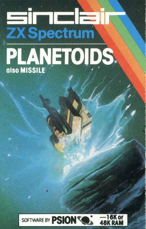 Front cover from the game Planetoids for ZX Spectrum