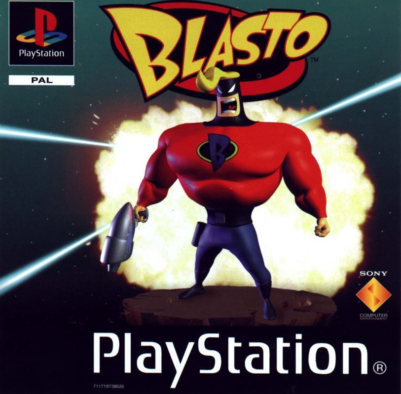 Front cover from the game Blasto for PlayStation