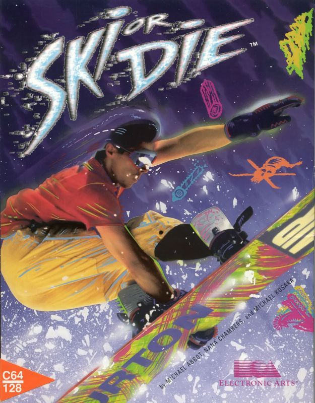 Front cover from the game Ski or Die for Commodore 64