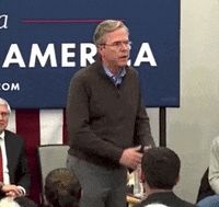 Jeb Bush asking the audience to clap for him