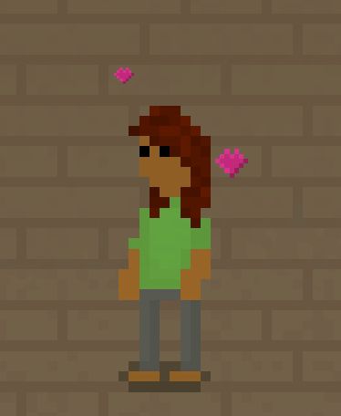 A short gif of Joe Jenson with heart particles appearing and then disappearing slowly around his head