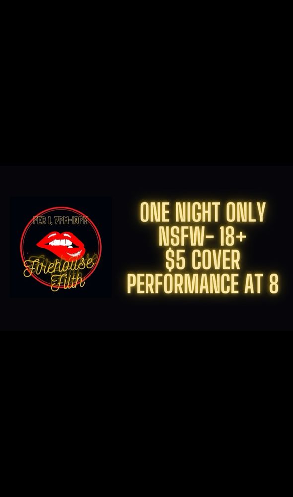 An ad for the exhibition. All black with glowing yellow text describing details, with a red pair of lips biting the lower lip 