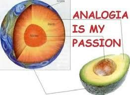 Meme comparando o Planeta Terra com um abacate, com o seguinte texto: “Analogia is my passion”.