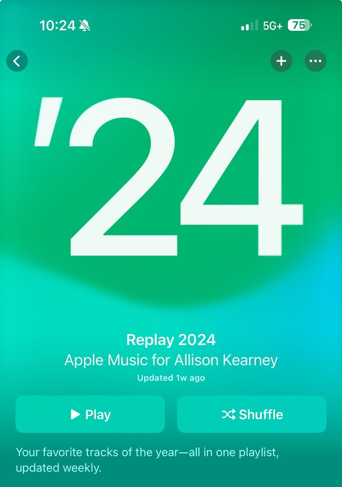 Apple Music 2024 replay playlist for Allison Kearney